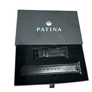 NWT PATINA Black Leather Watch Strap 38/40mm band